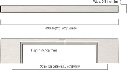 10 Pack Brushed Satin Nickel Cabinet Pulls 3.75 Inch Handles Hardware for Kitchen Cabinets Dresser Nickel Pulls