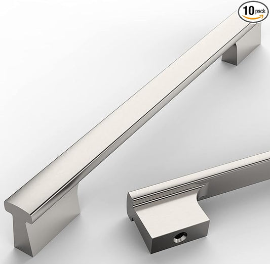Asidrama 10 Pack 7 Inch(177mm) Brushed Satin Nickel Kitchen Cabinet Handles, Cabinet Pulls Kitchen Cabinet Hardware for Cupboard Drawer Pulls