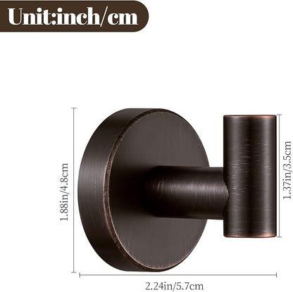 BigBig Home Bronze Towel Hooks, Bathroom Robe Hook Oil Rubbed, Bath Farmhouse Coat Clothes Hook Wall Mounted Rustic 2 Pack for Kitchen Washroom