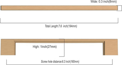 Asidrama 6 Pack 6.3 Inch(160mm) Champagne Bronze Kitchen Cabinet Handles, Cabinet Pulls Kitchen Cabinet Hardware for Cupboard Drawer Handles Dresser Pulls