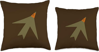 Cute Scandinavian Animals Designs Chic Scandinavian Bird Minimalism Throw Pillow, 18x18, Multicolor
