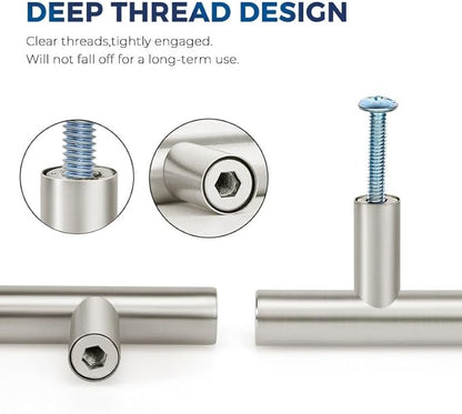 JOY DECOR 20 Pack Cabinet Knobs, Brushed Nickel Cabinet Handles, 2in Kitchen Cabient Knobs, Single Hole Drawer Knobs for Dresser Drawers