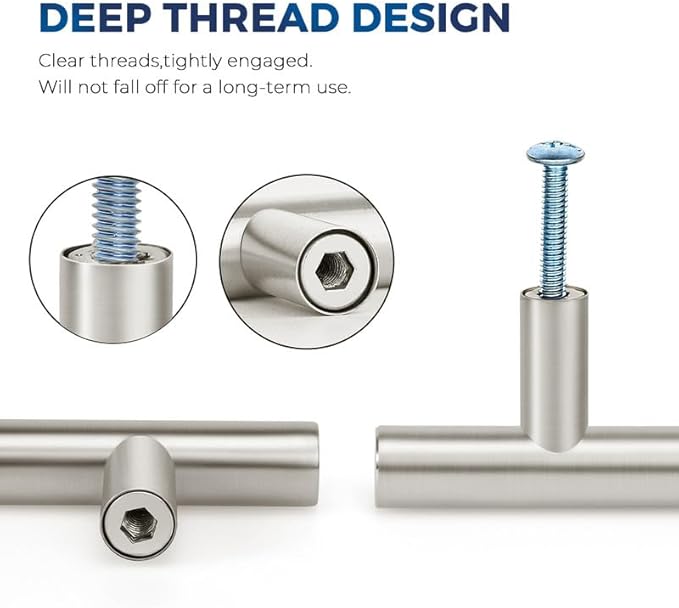 JOY DECOR 5 Pack Cabinet Knobs, Brushed Nickel Cabinet Handles, 2in Kitchen Cabient Knobs, Single Hole Drawer Knobs for Dresser Drawers
