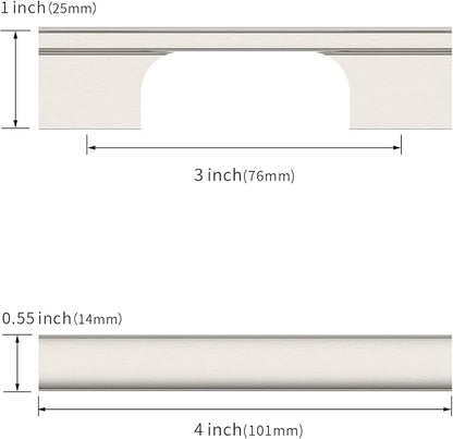 Asidrama 10 Pack 3 Inch(76mm) Brushed Satin Nickel Kitchen Cabinet Handles, Cabinet Pulls Kitchen Cabinet Hardware for Cupboard Drawer Pulls