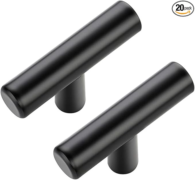 JOY DECOR 20 Pack Cabinet Knobs, Black Cabinet Handles, 2in Kitchen Cabient Knobs, Single Hole Drawer Knobs for Dresser Drawers