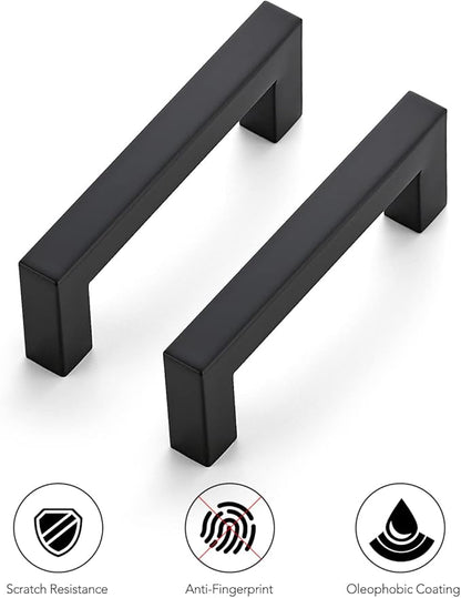 Ravinte 14 Pack 3-1/2 Inch Kitchen Square Cabinet Handles Matte Black Cabinet Pulls Black Drawer Pulls Kitchen Cabinet Hardware Kitchen Handles for Cabinets Cupboard Handles Drawer Handles