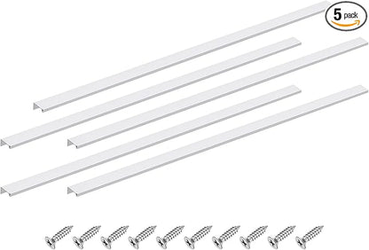 uxcell Cabinet Finger Edge Pull, 5pcs 800mm / 31.5" Aluminum Alloy Back Mount Hidden Cabinet Pulls Concealed Handle for Home Kitchen Drawer Cabinet, Silver