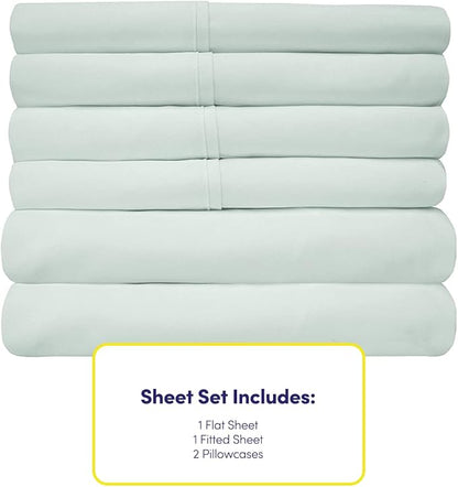 Twin Size Bed Sheets - 4 Piece 1500 Supreme Collection Fine Brushed Microfiber Deep Pocket Twin Sheet Set Bedding - 1 EXTRA PILLOW CASES, GREAT VALUE, Twin, Mint