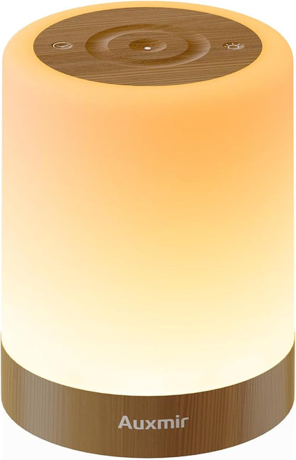 Night Light for Kids Baby, Dimmable Touch Lamp for Nursery, 11 RGB Colors 5 Brightness, Portable Rechargeable Bedside Table Lamp for Nightstand, Kids Night Light for Bedroom Living Room, Dark Brown