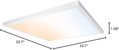 Ultralux 2x2 ft Surface Mount Ceiling Light Panel – Slim, Edge Lit, Flush Mount Flat Panel for Kitchen, Home & Office - TRIAC Dimmable, 3CCT Adjustable Color Temperature (Matte White, 1 Pack)