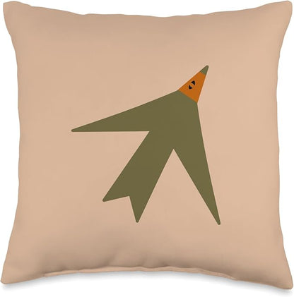 Cute Scandinavian Animals Designs Chic Scandinavian Bird Minimalism Throw Pillow, 16x16, Multicolor