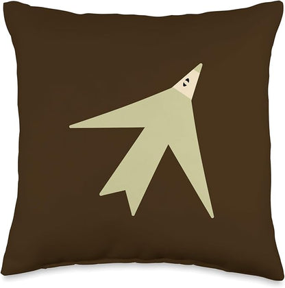 Cute Scandinavian Animals Designs Chic Scandinavian Bird Minimalism Throw Pillow, 16x16, Multicolor