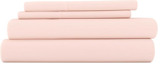 Linen Market Double-Brushed Microfiber Twin Sheet Set 3 Piece – Oeko-TEX Certified Ultra Soft & Wrinkle-Free - 16" Deep Pocket Sheets - Easy Care Twin Size - Blush