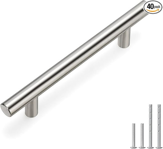 homdiy Cabinet Pulls Brushed Nickel - HD201SN Cabinet Hardware 3-3/4in(96mm) Hole Centers Drawer Pulls for Kitchen Cabinets