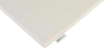 Pure Green Natural Latex Mattress Topper w/Jersey Cover - Medium Firmness - 2 Inch - Twin Size (GOTS Certified Organic)