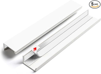 5 Pack 8 inch self Adhesive Cabinet pulls Adhesive Cabinet Handles Drawer pulls Warm White Stick on Finger pulls Concealed Finger pulls for cabinets Seam Handles Edge Flat