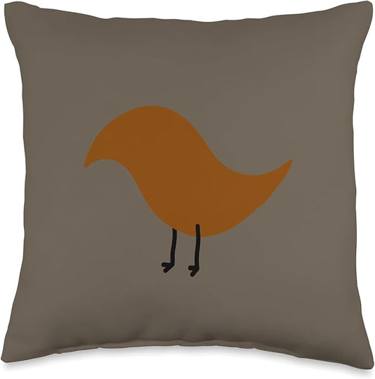 Cute Scandinavian Animals Designs Chic Scandinavian Birds Minimalistic Animal Danish Throw Pillow, 16x16, Multicolor