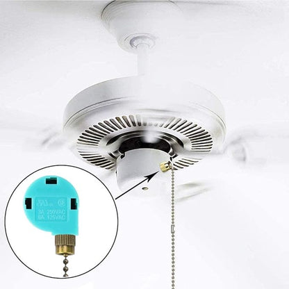 Ceiling Fan Switch ZE-268S6 3 Speed 4 Wire for Ceiling Fan Light Lamps and Wall Lights Pull Chain Switch Replacement On-Off with Pull Chain,1 Pack