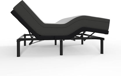 Blissful Nights e3 Queen Adjustable Bed Base Frame with 10" Medium Firm Gel Infused Memory Foam Mattress