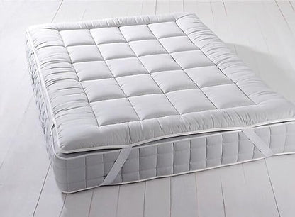 Royal Hotel Bedding Plush Mattress Topper, Twin, 2 Inches Hypoallergenic Overfilled Down Alternative Anchor Bands Mattress Topper