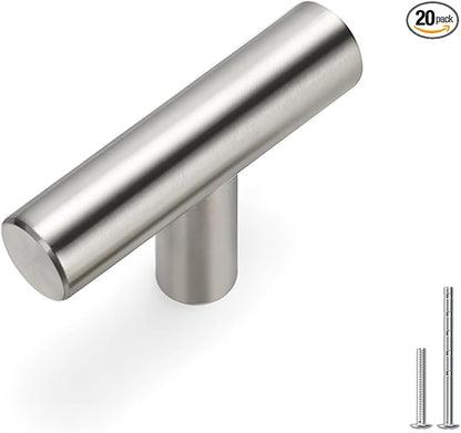 homdiy 20Pack Cabinet Knobs Brushed Nickel Drawer Knobs - 2in Overall Cabinet Door Knobs Single Hole Knobs Modern Cabinet Hardware for Kitchen Cabinets, Dresser Drawers