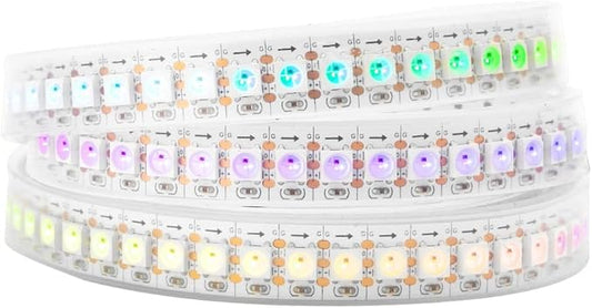 BTF-LIGHTING WS2812B IC RGB 5050SMD Pure Gold Individual Addressable LED Strip 3.28FT 144LED 144Pixel/m Flexible Full Color IP67 DC5V for DIY Chasing Color Project(No Adapter or Controller)