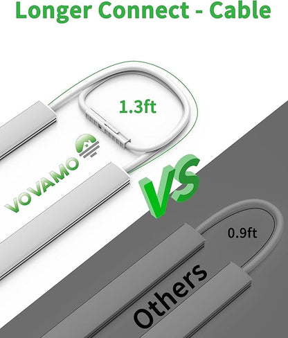 Under Cabinet Lighting Plug-in, Dimmable Under Counter Lights for Kitchen, 3pcs 12 Inch, Cold White 6000K Linkable USB Led Light Strip, Wired Led Light Bar for Desk,Sink,Workbench
