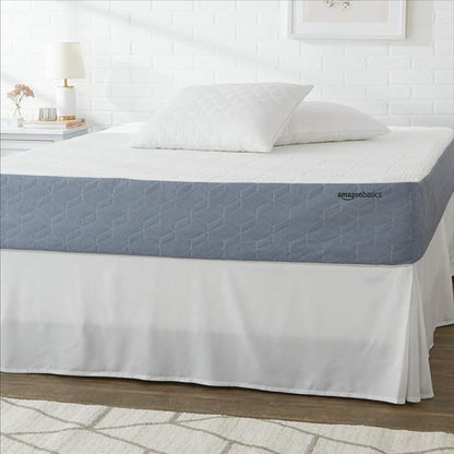 Amazon Basics Gel Memory Foam Mattress, Firm, Cooling, King Size Mattress, CertiPUR-US® Certified Foam, 80 x 76 x 10 inches, White/Gray