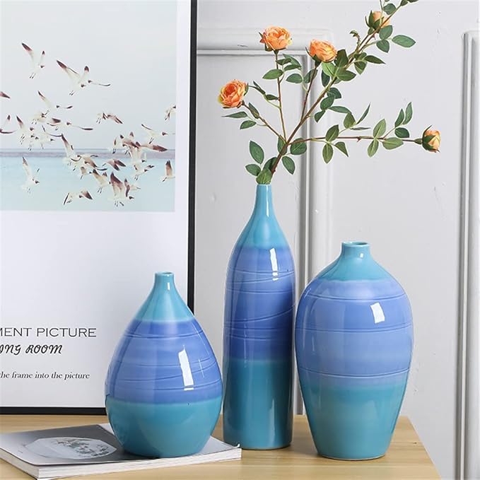 Scandinavian Ceramic Vase Dried Flower Arrangements Designer Living Room Model Room Soft Decoration Ornaments