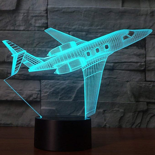Creatively 3D Plane Lights LED Airplane Night Light, YKLWORLD 3D Aero Plane Illusion Table Lamp with 7 Colors and USB Powered, Best Bedroom Decor Toys Gifts for Kids Children Birthday