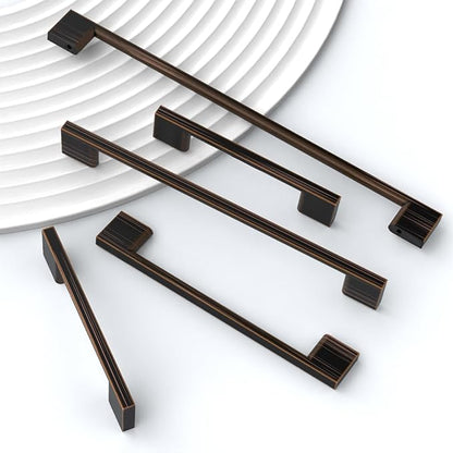 Oil Rubbed Bronze Cabinet Pulls - 10 Pack, 8.8 Inch Cabinet Handles - Bronze Dresser & Kitchen Pulls