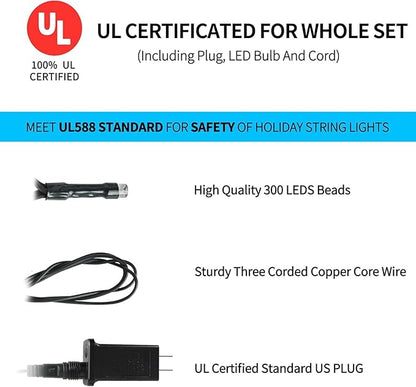 328FT 1000LEDs Christmas Lights Outdoor Indoor 8 Modes for Christmas Tree Party Decoration, 100% UL Listed (Multicolor)