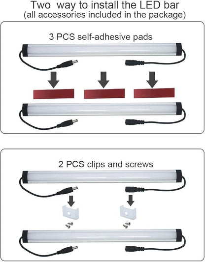 Under Cabinet LED Lighting Kit Plug in or Hardwired, 6 pcs 12 Inches Light Strips, 2000 Lumen, Super Bright, for Kitchen Counter, Closet, Shelf Lights, 31W, Warm White (6 Bars)