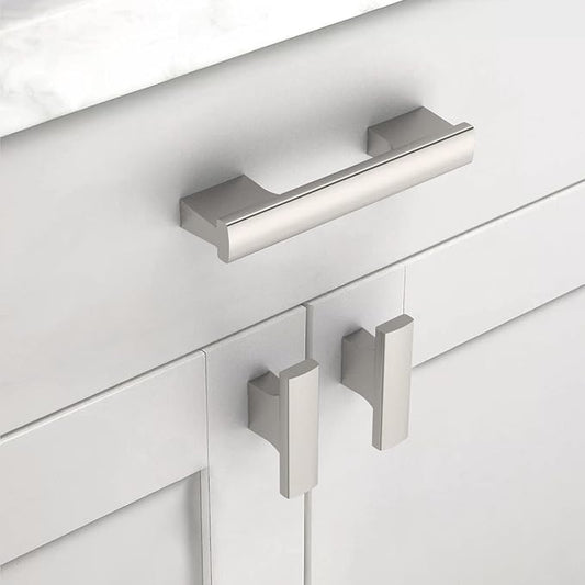 Asidrama 10 Pack 3 Inch(76mm) Brushed Satin Nickel Kitchen Cabinet Handles, Cabinet Pulls Kitchen Cabinet Hardware for Cupboard Drawer Pulls