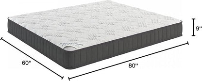 Ottomanson Queen 9" Hybrid Mattress - Medium-Firm Support - Made in USA - Individually Pocketed Coils & CertiPUR-US Foam - Fiberglass-Free - Bed in a Box