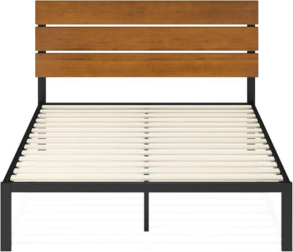 ZINUS Paul Metal and Bamboo Platform Bed Frame, Wood Slat Support, No Box Spring Needed, Easy Assembly, Full