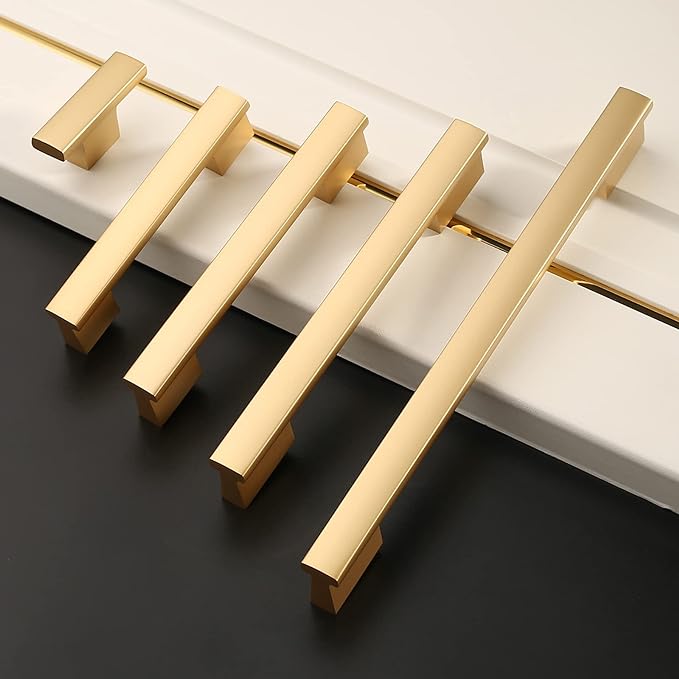 Asidrama 20 Pack 10 Inch(254mm) Brushed Gold Cabinet pulls Kitchen Cabinet Handles, Cabinet Pulls Gold Kitchen Cabinet Hardware for Cupboard Drawer Pulls