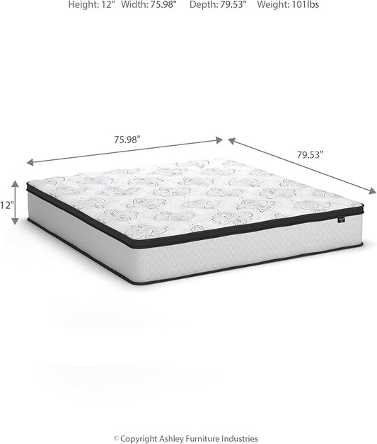 Ashley Chime King Mattress Hybrid 12 Inch Firm Memory Foam for Pressure Relief, Mattress In a Box with Cooling Gel, Fiberglass Free