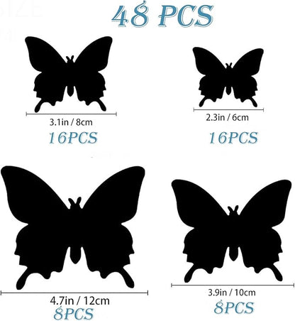 Butterfly Wall Decor 24/48 PCS, 3D Butterflies Stickers for Party Decorations with Magnets (Circl, 48)