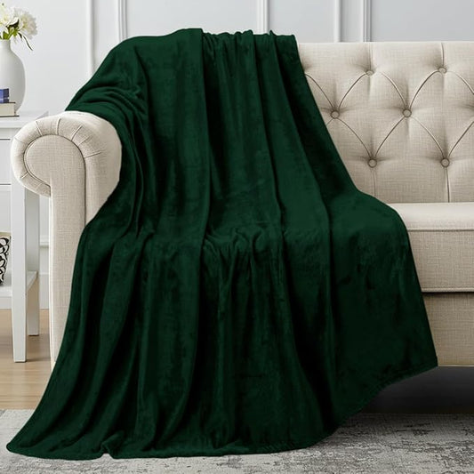 Utopia Bedding Fleece Blanket Throw Size Forest Green 300GSM Luxury Anti-Static Fuzzy Soft Microfiber Blanket for Couch, Sofa and Bed (60x50 Inch)