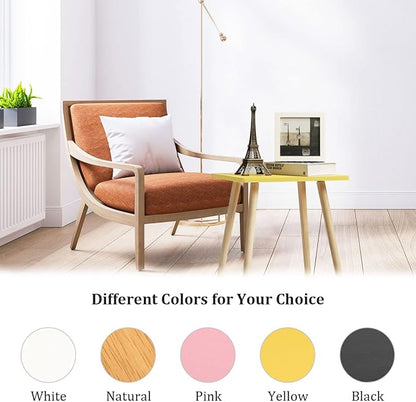 FORAOFUR Side Table, Small End Table Accent Living Room Bedroom Balcony Office, Modern Bedside Home Decor, Easy Assembly, (Yellow, 15.75D x 11.8W 16.54H in)