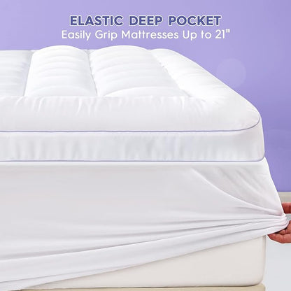 ABENE Twin Size Dual Layer 3 Inch Memory Foam Mattress Topper, 2 Inch Gel Memory Foam Plus 1 Inch Down Alternative Pillowtop Mattress Pad Cover, Thick Soft Bed Topper Support for Back Pain