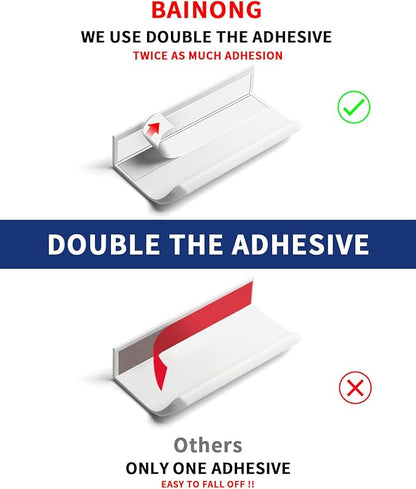5 Pack 6 inch self Adhesive Cabinet Handles Warm White Adhesive Cabinet pulls Drawer Edge pulls Stick on Handles for Cabinet Finger pulls for Concealed Drawer Handles Flat