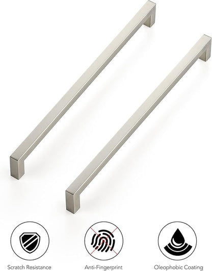 Ravinte 20 Pack 11-5/16 Inch Square Cabinet Handles - Brushed Nickel Stainless Steel Drawer Pulls for Kitchen Hardware