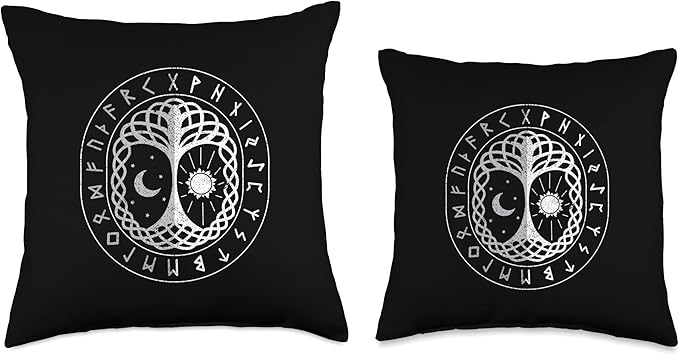 Nordic Country & Celtic Mythology Designs Viking Norway Norwegian Scandinavian Mythology Distressed Throw Pillow, 16x16, Multicolor