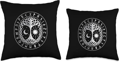 Nordic Country & Celtic Mythology Designs Viking Norway Norwegian Scandinavian Mythology Distressed Throw Pillow, 16x16, Multicolor
