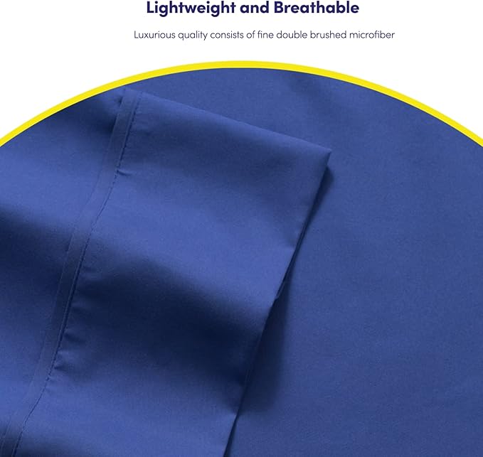 Queen Sheets Royal Blue - 6 Piece 1500 Supreme Collection Fine Brushed Microfiber Deep Pocket Queen Sheet Set Bedding - 2 Extra Pillow Cases, Great Value, Queen, Royal Blue