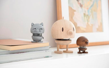 Hoptimist Bimble Smoked Oak, Woody Brown, Home Decor Ornament - Scandinavian Design, Wood W/Metal Spring, Small- Creates Cheerful Movement