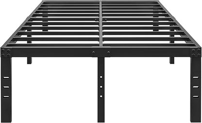 ALDRICH 18 Inch Metal King Size Bed Frame - Black Basic Steel Slats Platform, Easy Assembly Heavy Duty Noise Free Bedframes, No Box Spring Needed