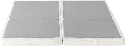 ZINUS 4 Inch Box Spring with Cover, No Assembly Mattress Foundation, Sturdy Metal Structure, Split King, White